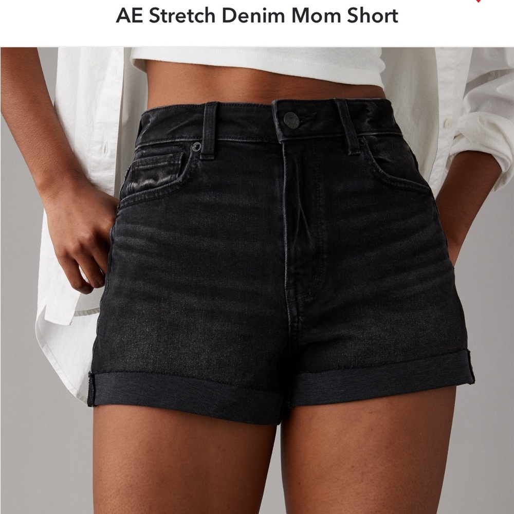 AE Stretch Denim Mom Shorts, size 4